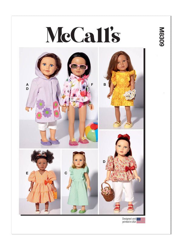 McCall’s 18" Doll Clothes Sewing Pattern M8309