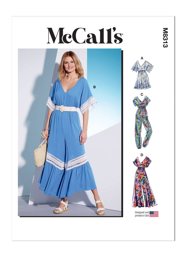 McCall’s Misses Romper And Jumpsuits Sewing Pattern M8313