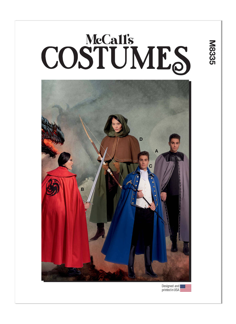 McCall’s Men's And Misses Costume Capes Sewing Pattern M8335