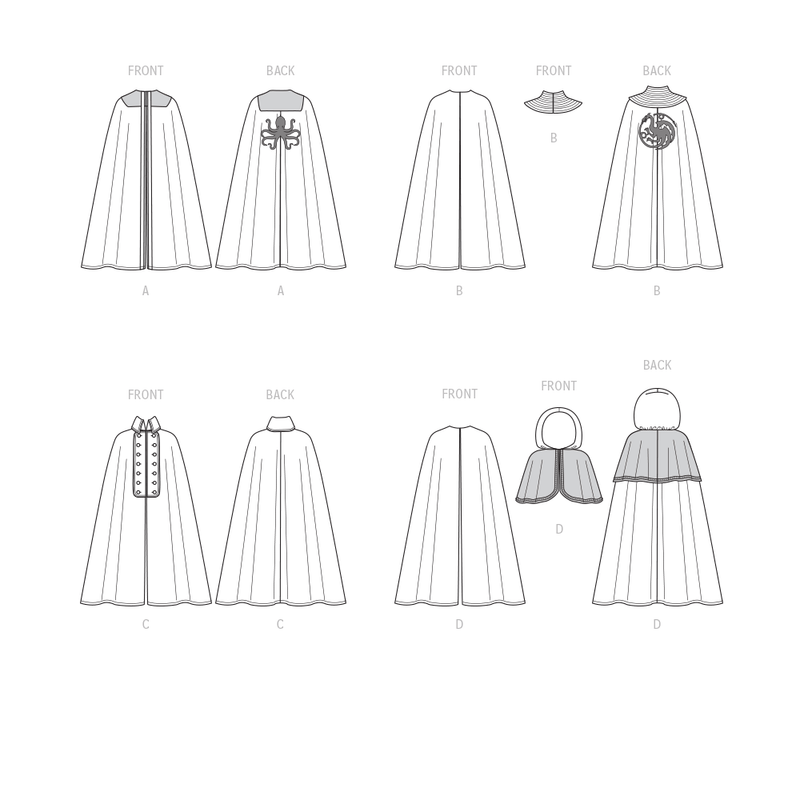 McCall’s Men's And Misses Costume Capes Sewing Pattern M8335