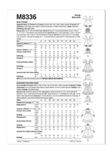 McCall’s Misses Costumes Sewing Pattern M8336