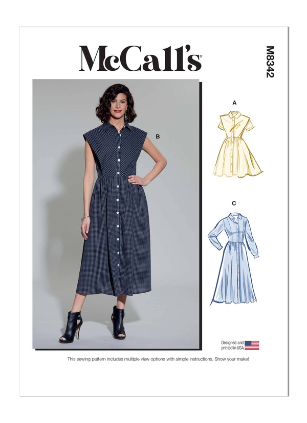 McCall’s Misses Shirtdress Sewing Pattern M8342