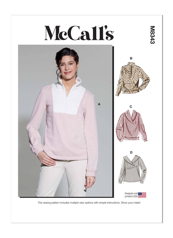 McCall’s Misses Pull-Over Top Sewing Pattern M8343
