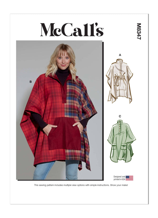McCall’s Misses Poncho Sewing Pattern M8347