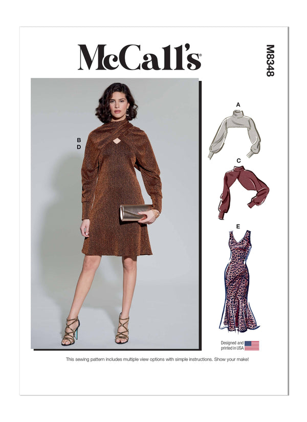 McCall’s Misses Dress And Shrug Sewing Pattern M8348