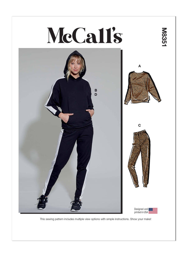 McCall’s Misses Lounge Pants, Top And Hoodie Sewing Pattern M8351