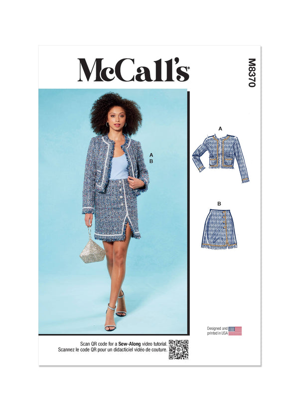 McCall’s Misses Jacket And Skirt Sewing Pattern M8370