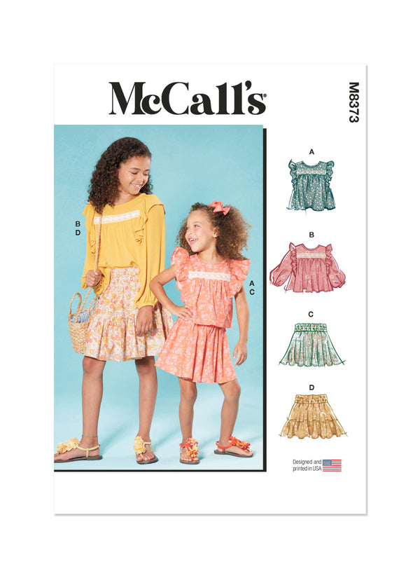 McCall’s Children's And Girls Top And Skirt Sewing Pattern M8373