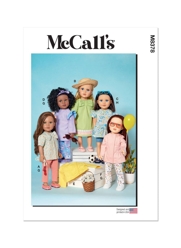 McCall’s 18" Doll Clothes Sewing Pattern M8378
