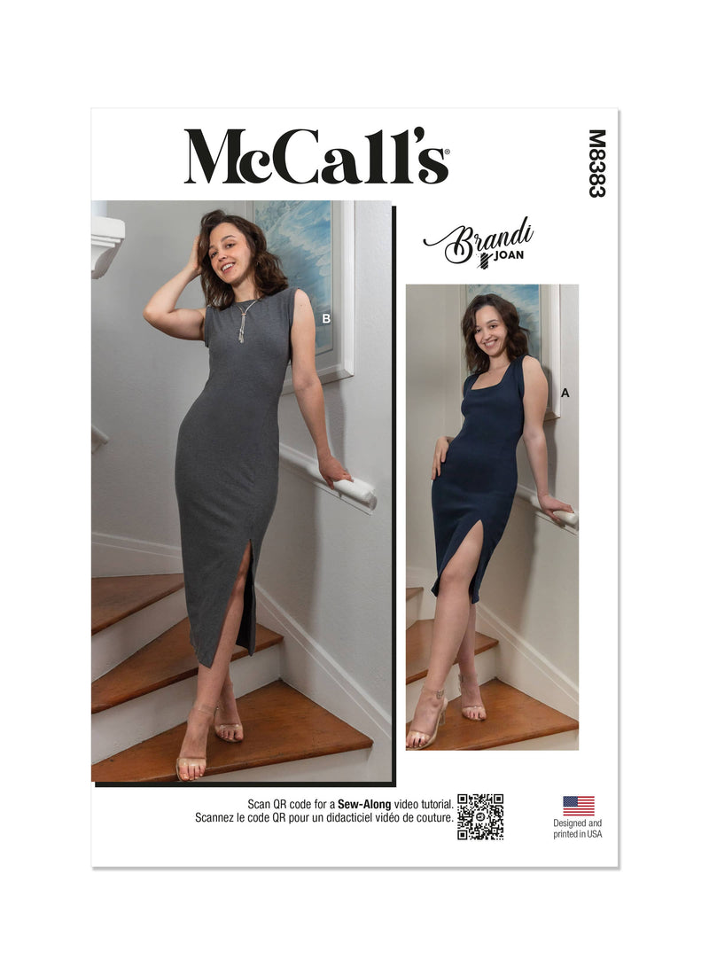 McCall’s Misses Knit Dresses By Brandi Joan Sewing Pattern M8383