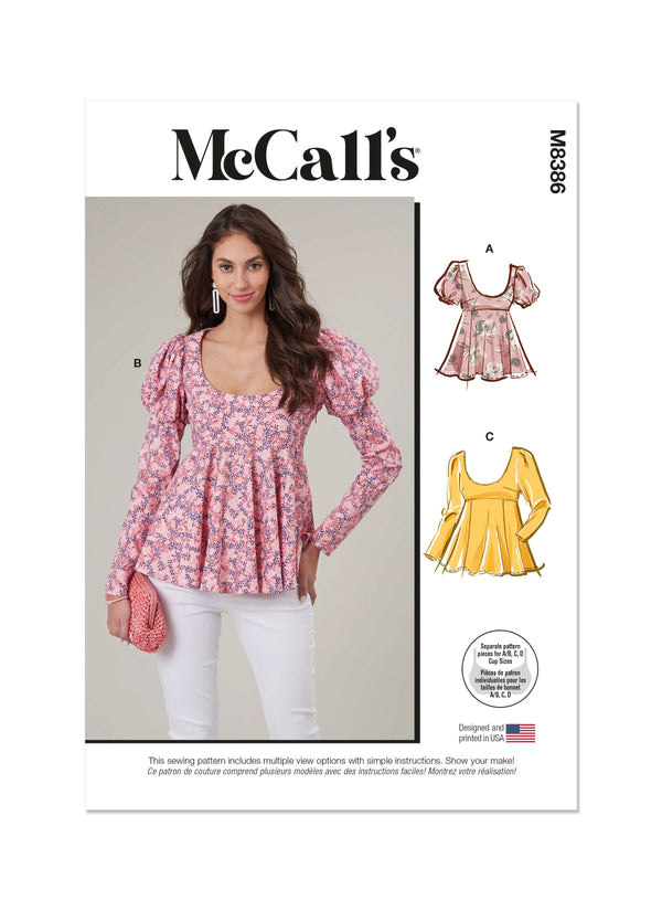 McCall’s Misses Tops Sewing Pattern M8386