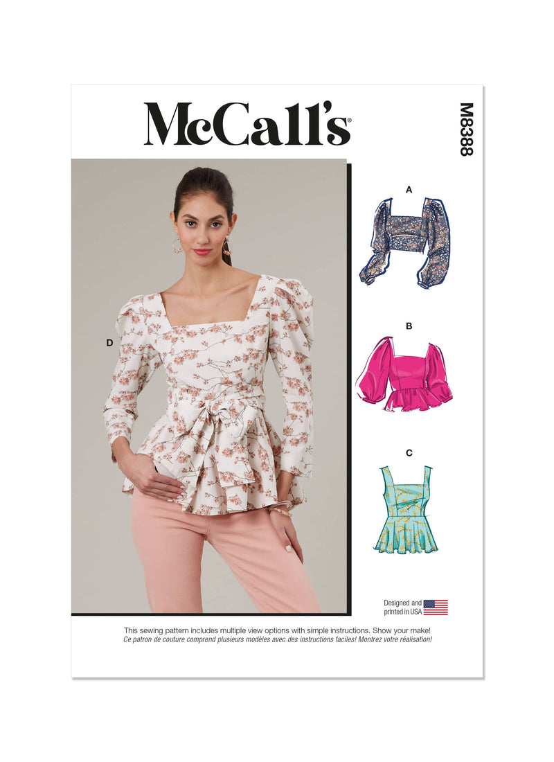 McCall’s Misses Tops Sewing Pattern M8388