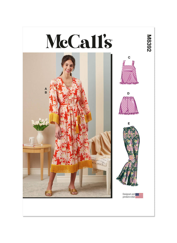McCall’s Misses Sleepwear Sewing Pattern M8392