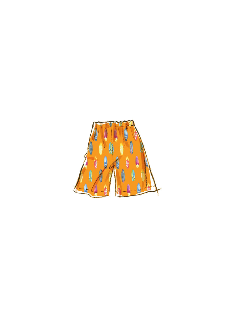 McCall’s Children's, Girls And Boys Rash Guard Bodysuit, Top, Shorts And Bikini Sewing Pattern M8395