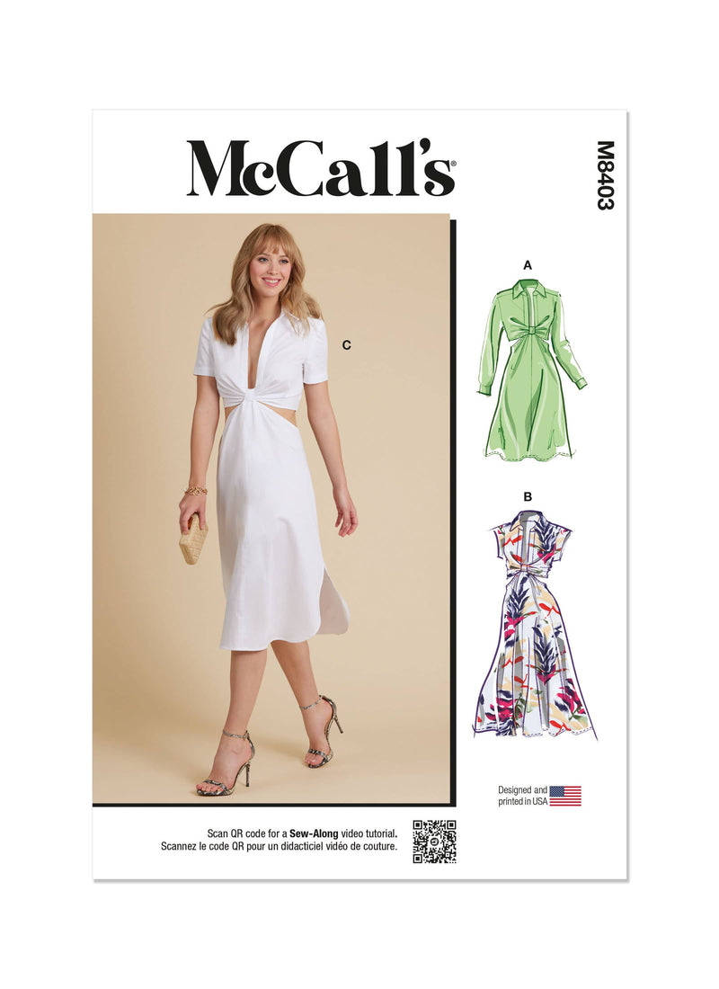 McCall’s Misses Dress With Sleeve And Length Variations Sewing Pattern M8403