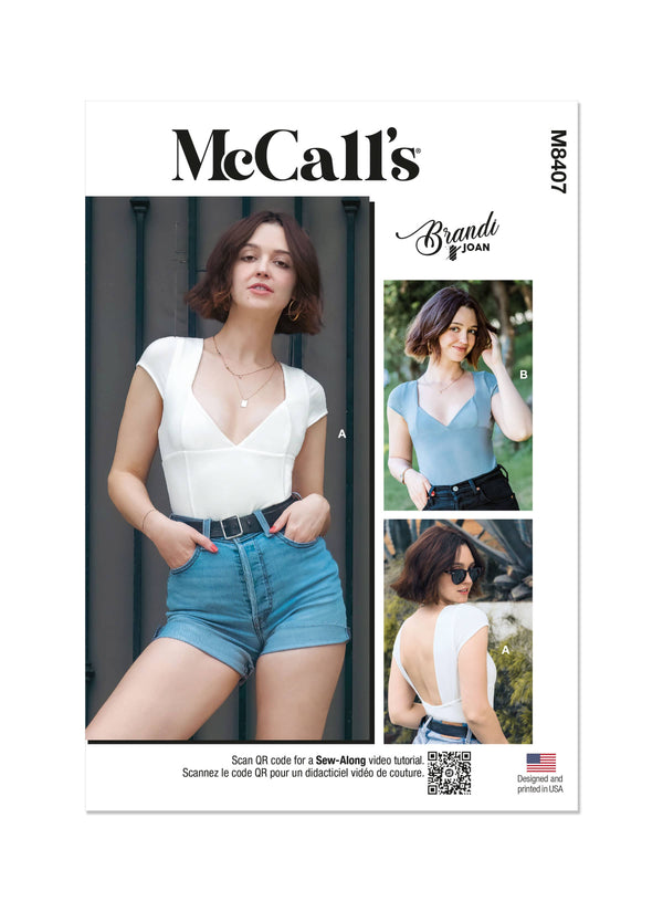 McCall’s Misses Knit Bodysuit And Top Sewing Pattern M8407