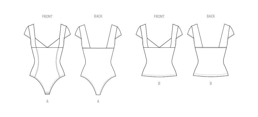 McCall’s Misses Knit Bodysuit And Top Sewing Pattern M8407