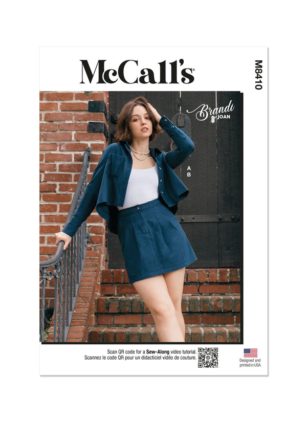 McCall’s Misses Shirt And Mini Skirt Sewing Pattern M8410