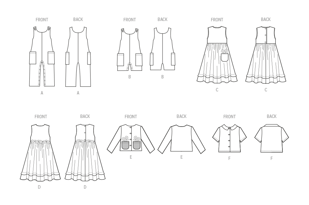 McCall’s Toddlers Romper In Two Lengths, Dresses, Jacket And Shirt Sewing Pattern M8416