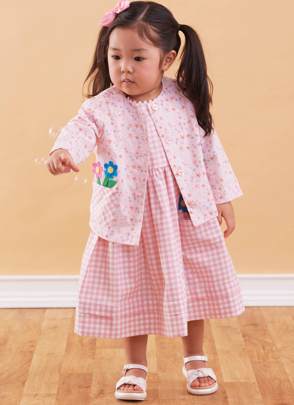 McCall’s Toddlers Romper In Two Lengths, Dresses, Jacket And Shirt Sewing Pattern M8416
