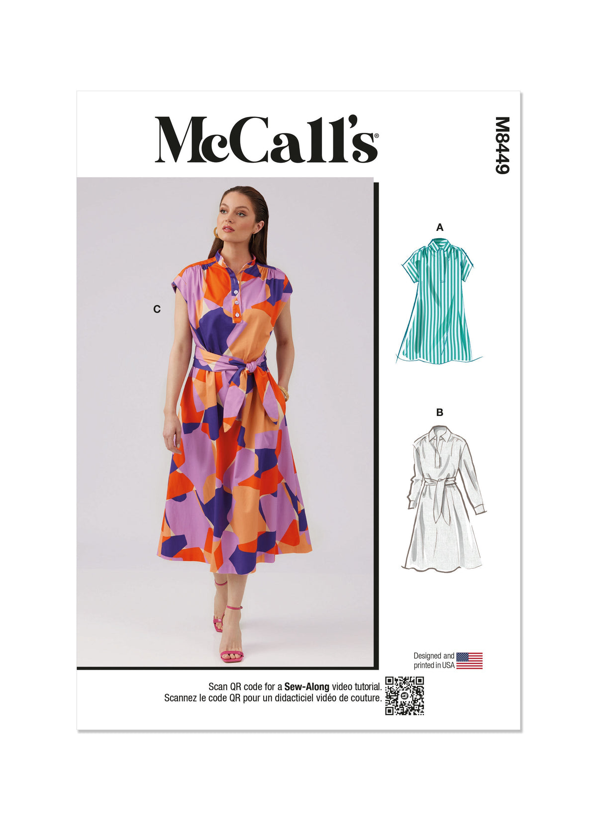 McCall’s Misses Dresses And Sash Sewing Pattern M8449