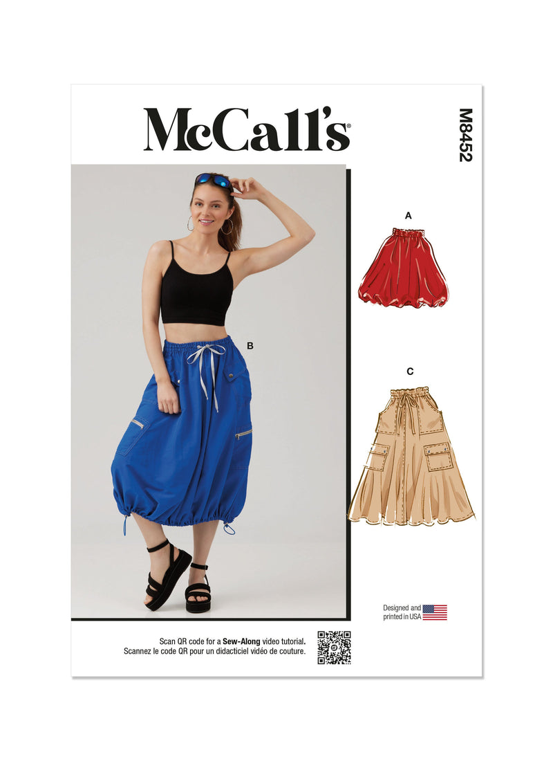 McCall’s Misses Skirt In Two Lengths Sewing Pattern M8452