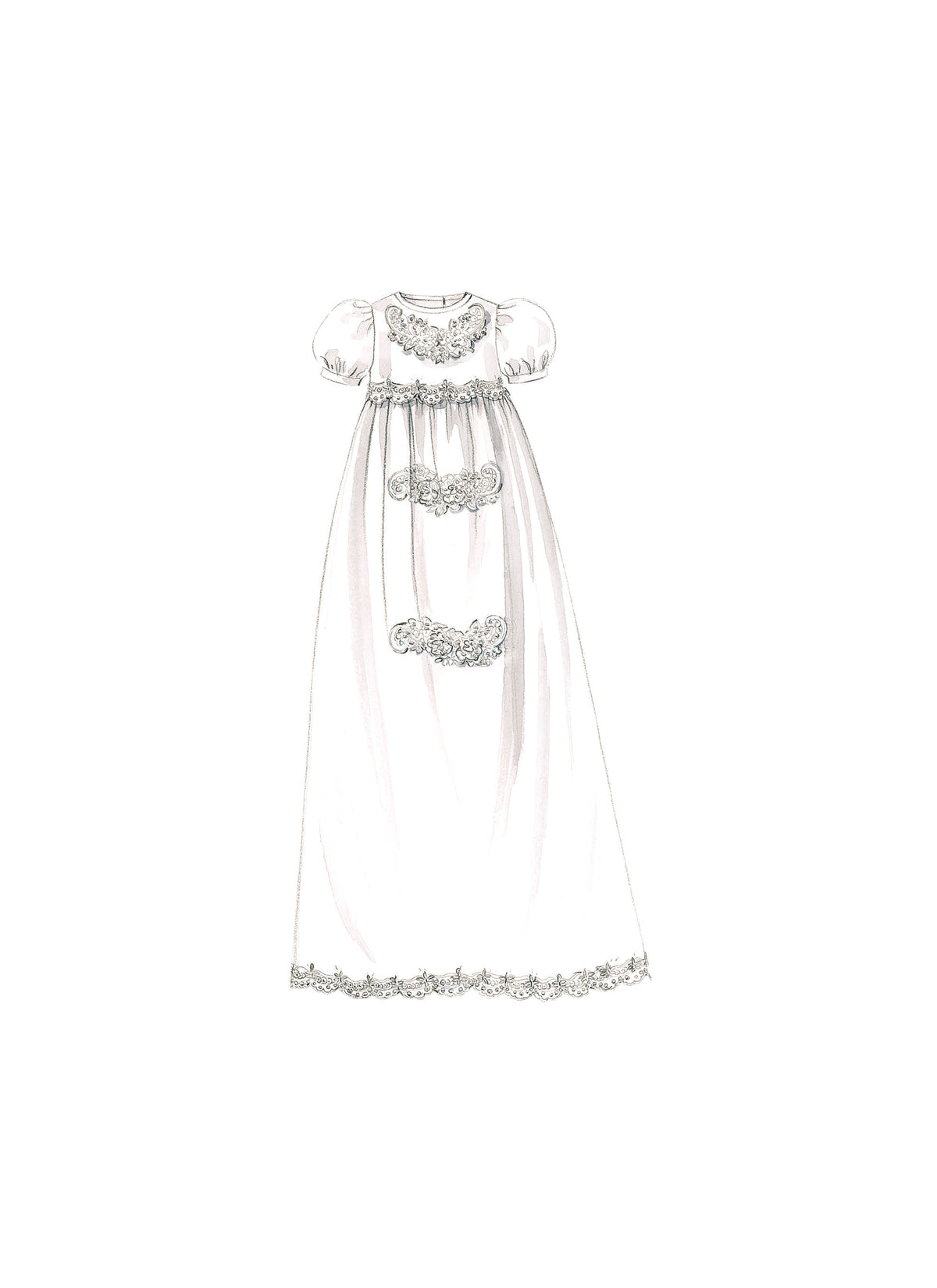 McCall’s Infant's Christening Gown, Romper And Bonnet Sewing Pattern M8460