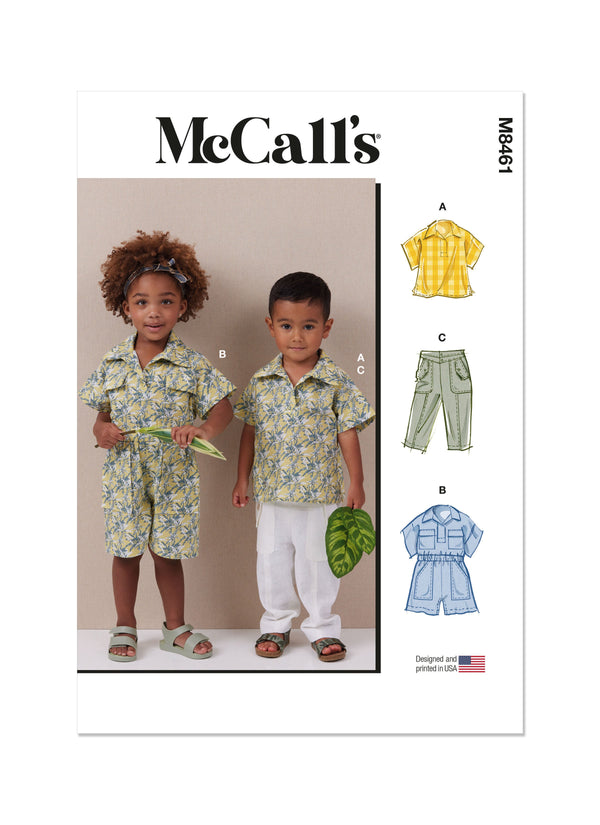 McCall’s Toddlers Top, Romper And Pants Sewing Pattern M8461