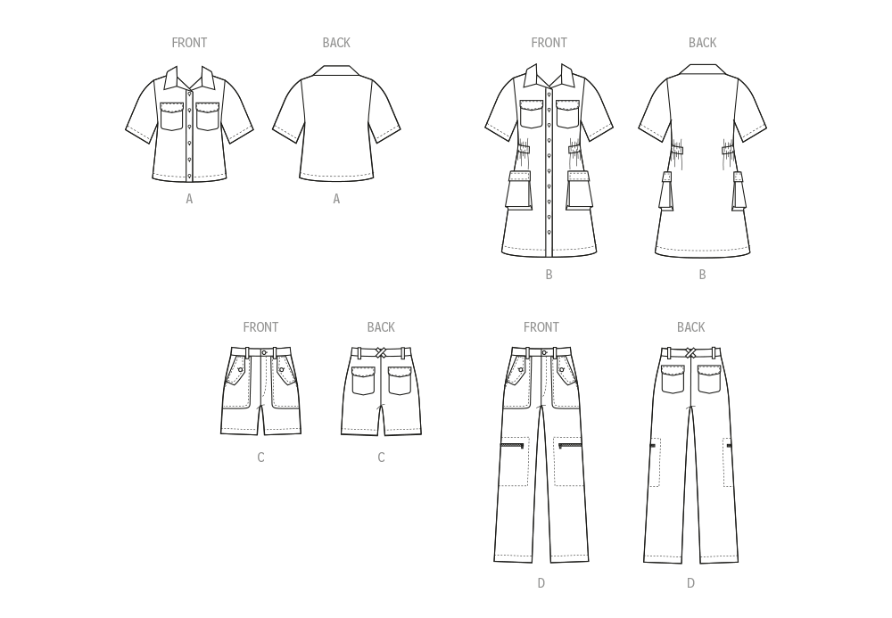 McCall’s Girls And Boys Shirt, Pants, Shorts And Girls Dress Sewing Pattern M8462