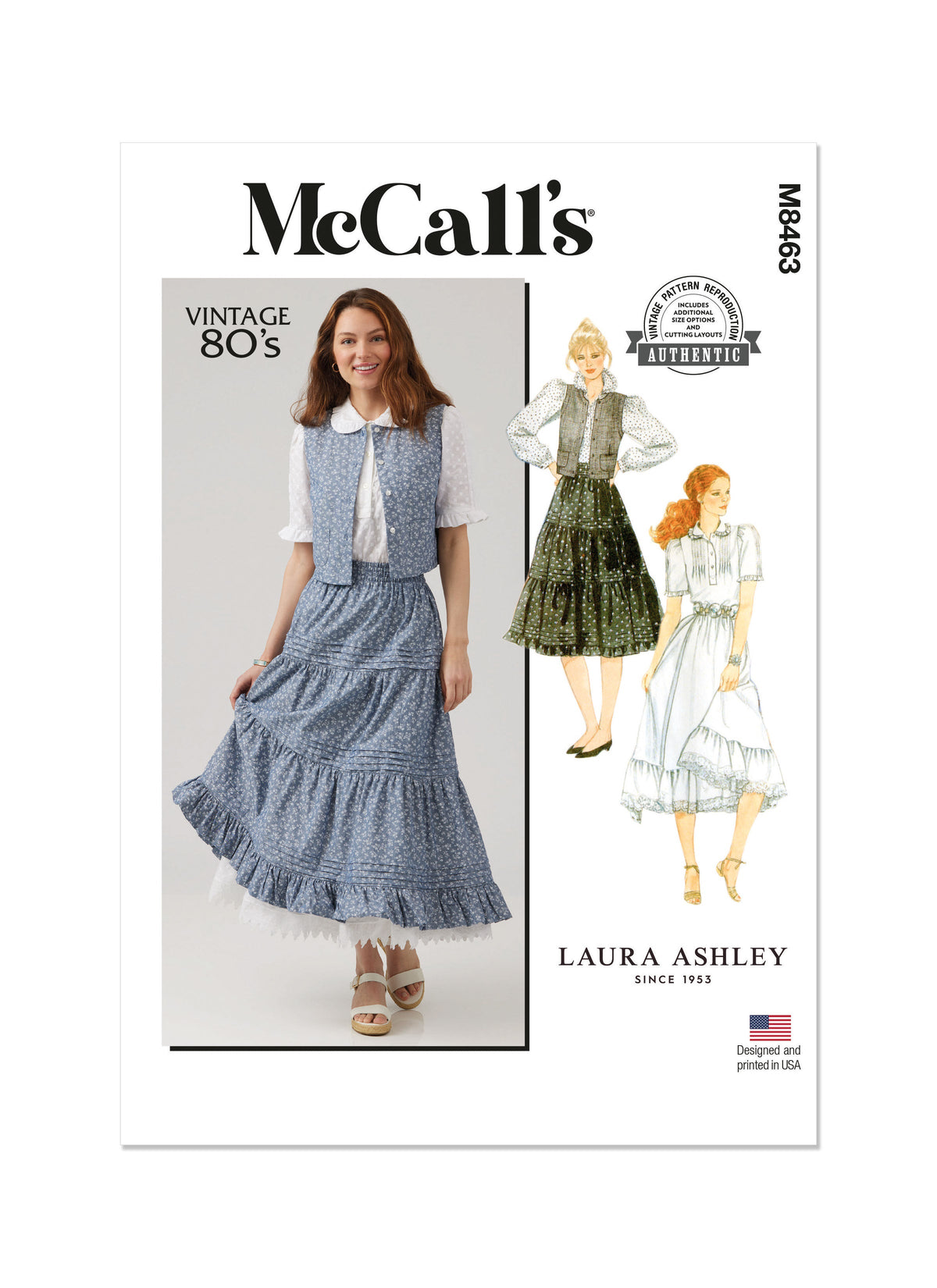 McCall’s Misses Blouse, Vest, Skirt And Petticoat Sewing Pattern M8463