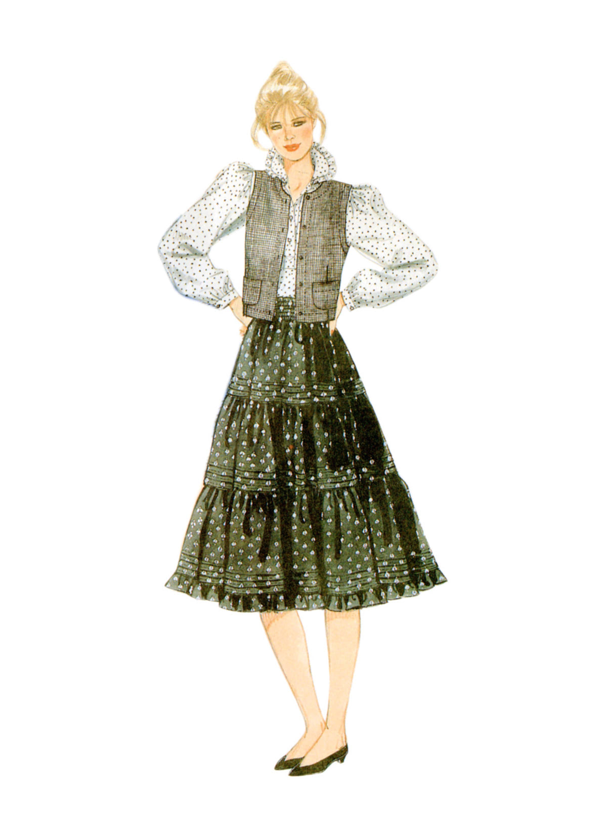 McCall’s Misses Blouse, Vest, Skirt And Petticoat Sewing Pattern M8463