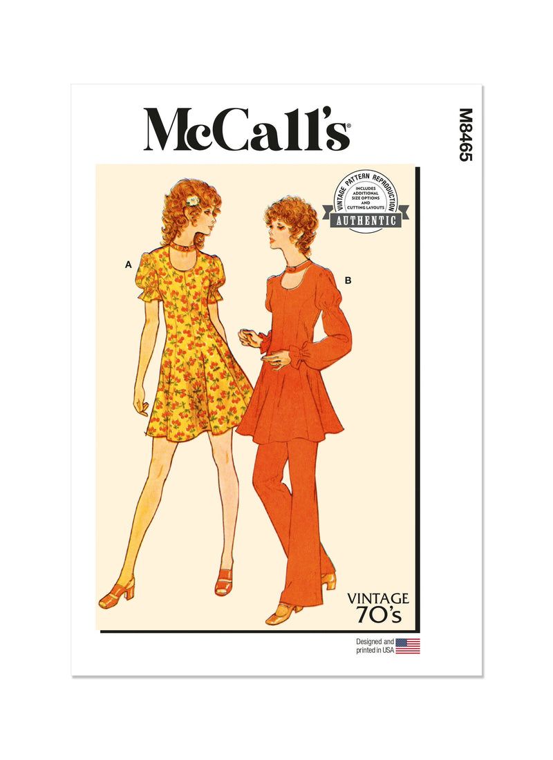 McCall’s Misses Dress, Tunic, Pants And Panties Sewing Pattern M8465