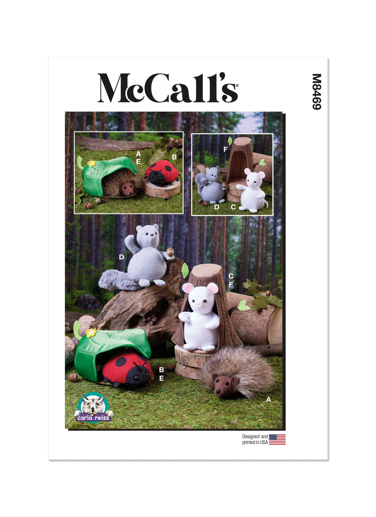McCall’s Plush Animals With Leaf And Tree Houses Sewing Pattern M8469