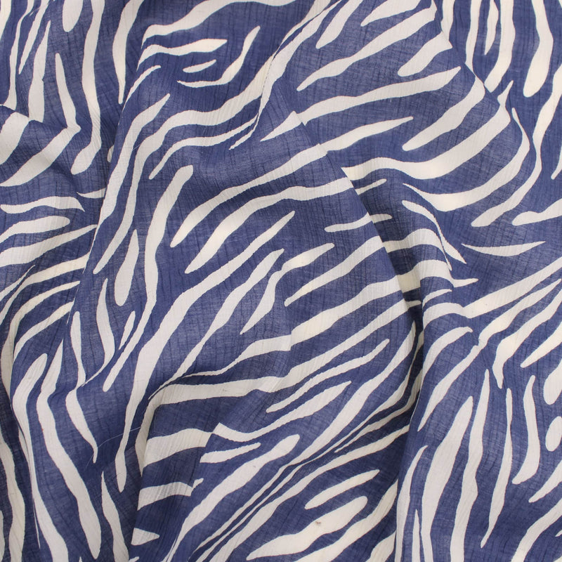 Crepe Navy Tiger Stripes