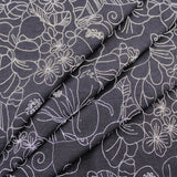 Mandy Printed Polyester Dressmaking Fabric - Floral Embroidery Black