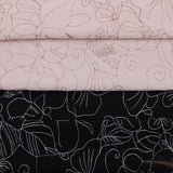 Mandy Printed Polyester Dressmaking Fabric - Floral Embroidery Black