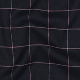 Marco Viscose Blend Stretch Suiting Fabric - Black & Pink Check
