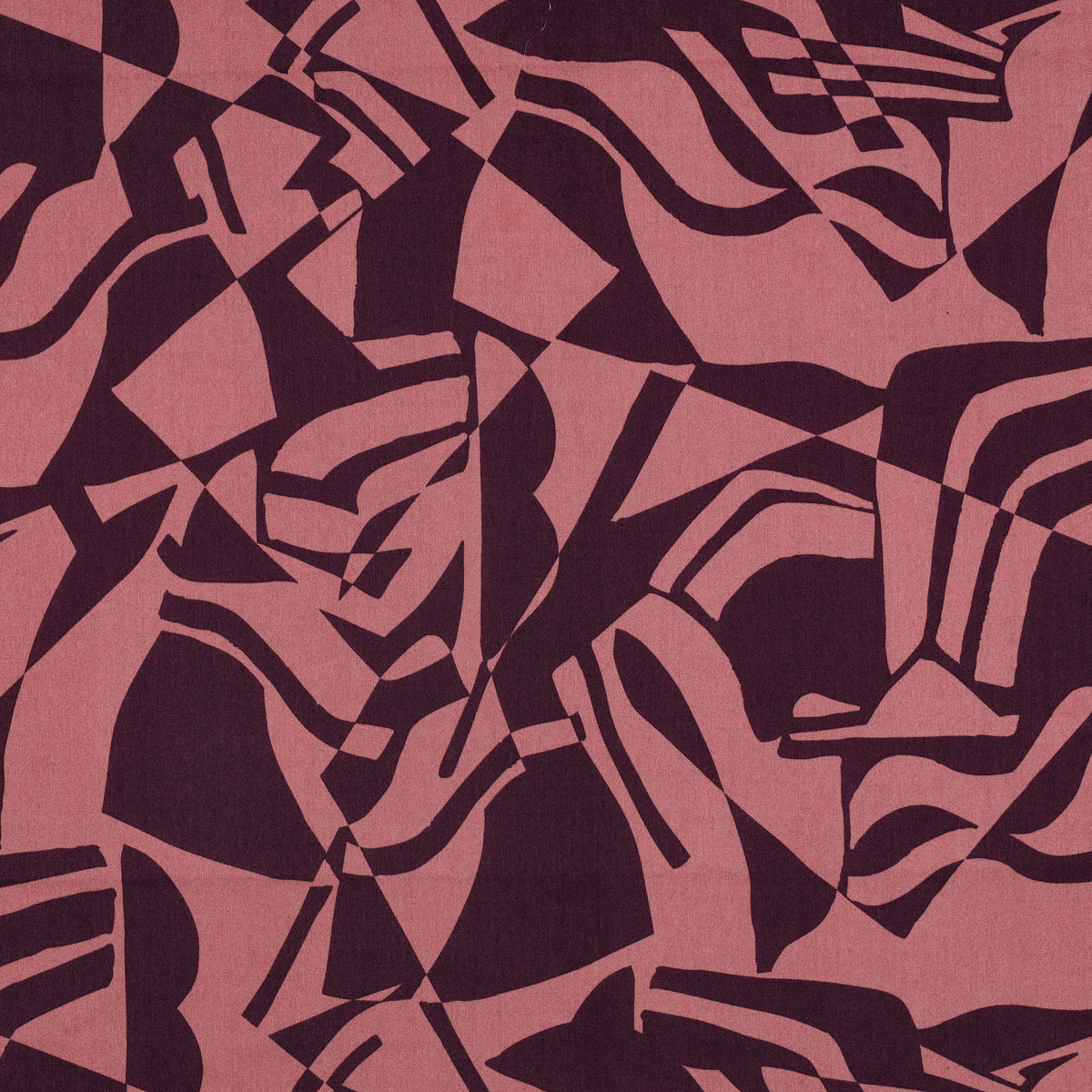 Margo Printed Cotton Viscose Dressmaking Fabric - Rose & Plum Abstract