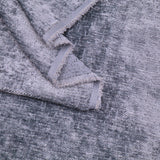 Marseille Thick Chenille Plain Textured Sofa Curtain Upholstery Fabric - Denim Blue