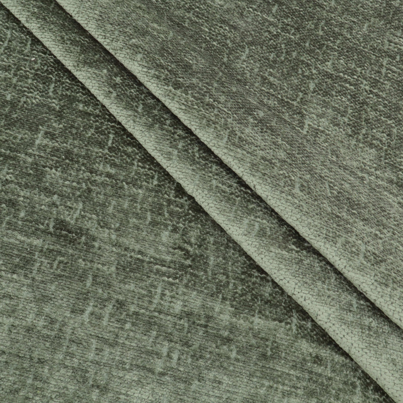 Marseille Thick Chenille Plain Textured Sofa Curtain Upholstery Fabric - Fern Green