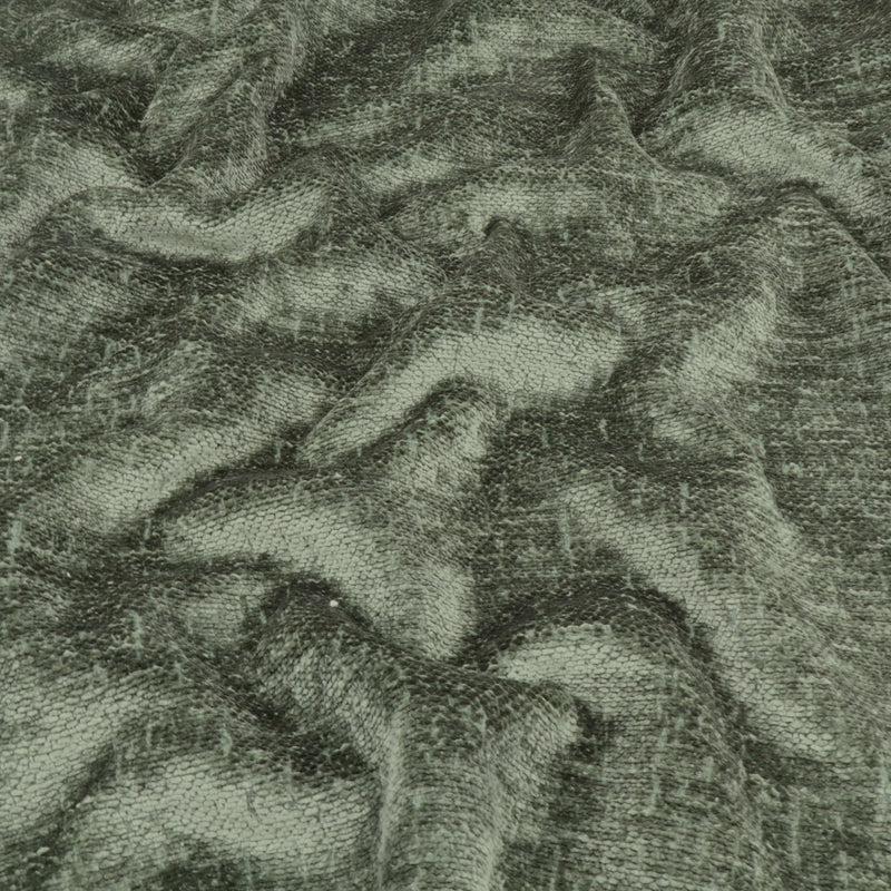 Marseille Thick Chenille Plain Textured Sofa Curtain Upholstery Fabric - Fern Green