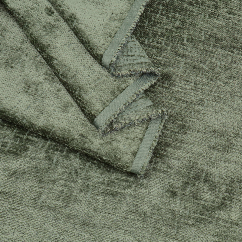 Marseille Thick Chenille Plain Textured Sofa Curtain Upholstery Fabric - Fern Green