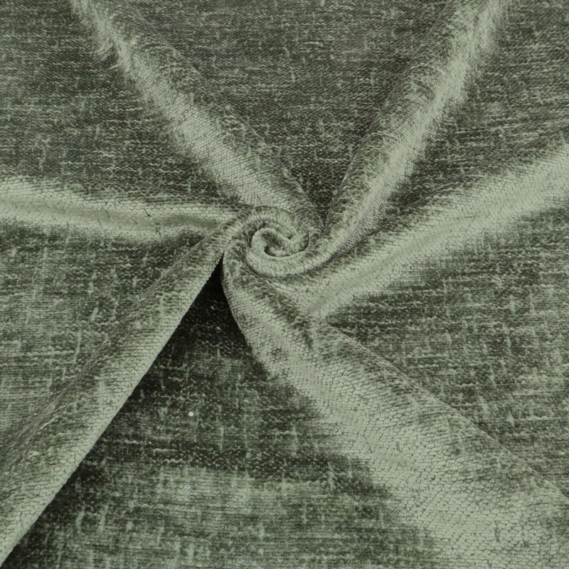 Marseille Thick Chenille Plain Textured Sofa Curtain Upholstery Fabric - Fern Green