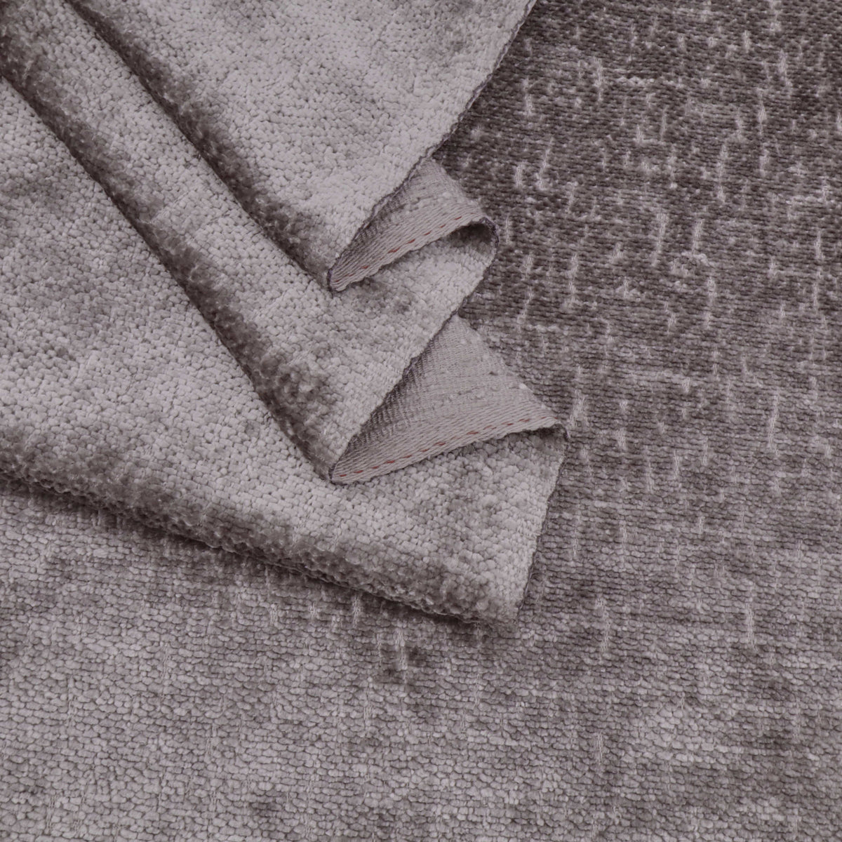 Marseille Thick Chenille Plain Textured Sofa Curtain Upholstery Fabric - Grey
