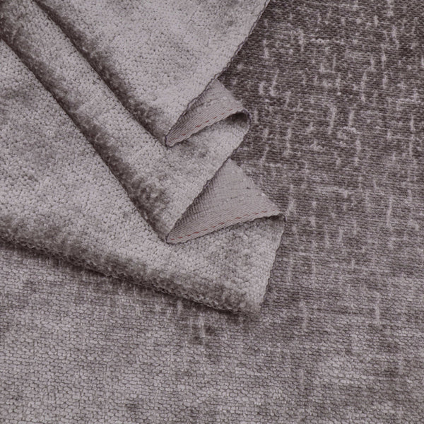 Marseille Thick Chenille Plain Textured Sofa Curtain Upholstery Fabric - Grey