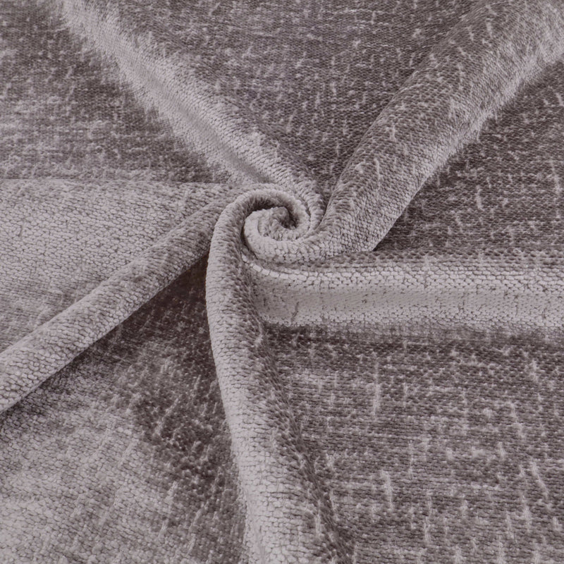 Marseille Thick Chenille Plain Textured Sofa Curtain Upholstery Fabric - Grey