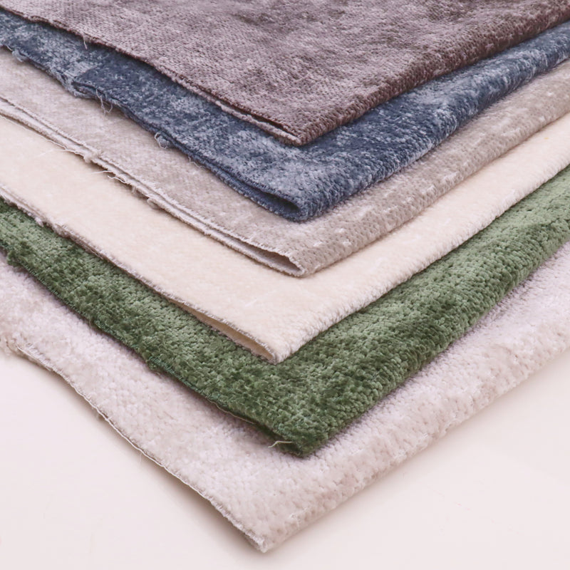 Marseille Thick Chenille Plain Textured Sofa Curtain Upholstery Fabric - Grey