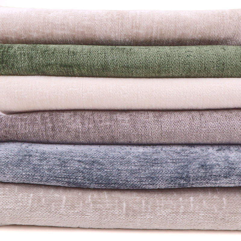 Marseille Thick Chenille Plain Textured Sofa Curtain Upholstery Fabric - Grey