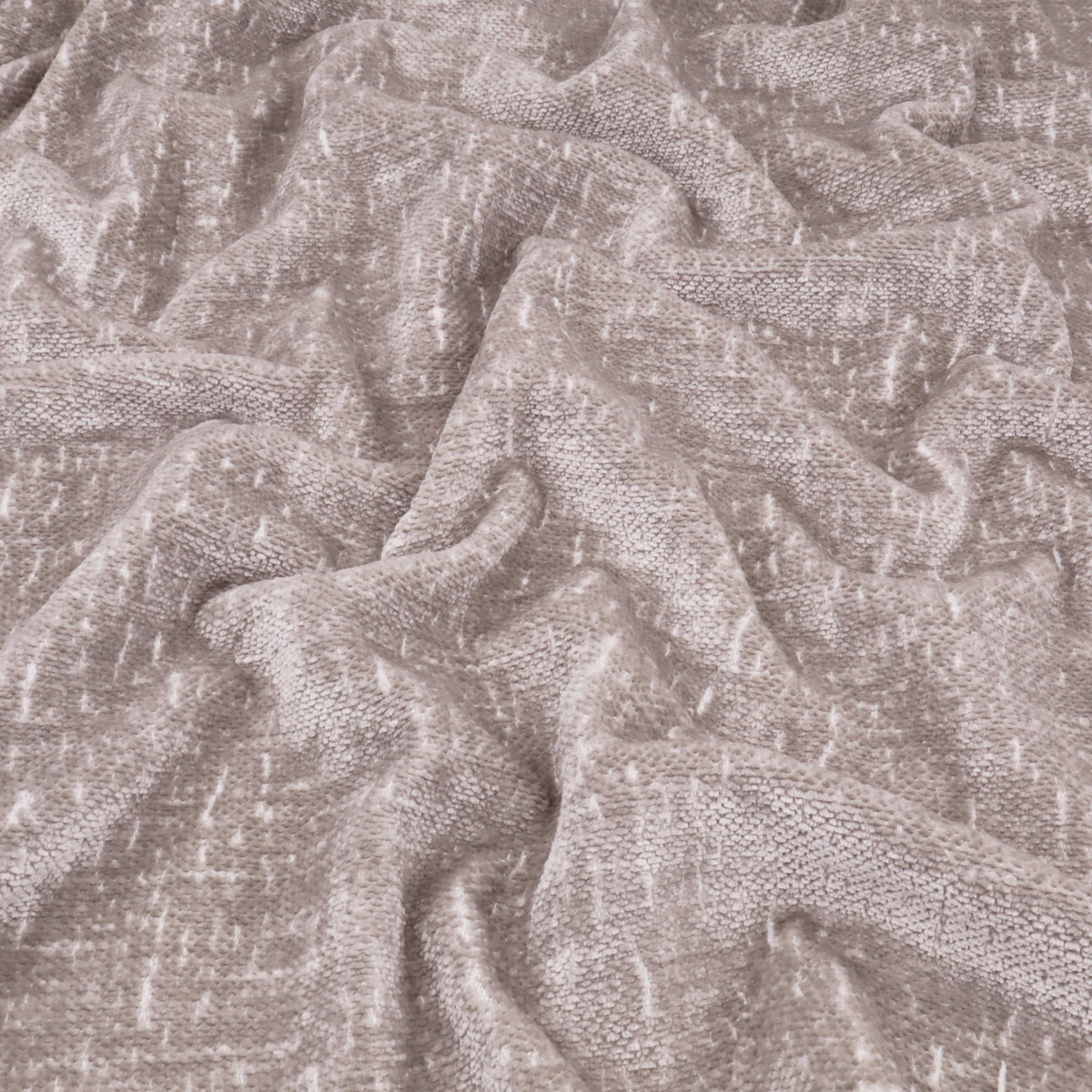 Marseille Thick Chenille Plain Textured Sofa Curtain Upholstery Fabric - Light Grey