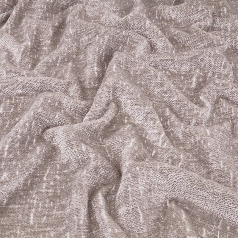 Marseille Thick Chenille Plain Textured Sofa Curtain Upholstery Fabric - Light Grey